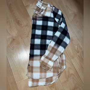 Daytrip Black and Brown Plaid Button Down Shirt